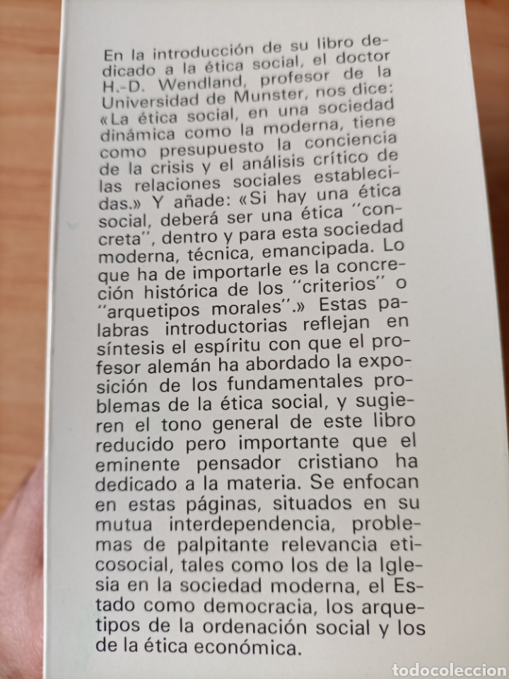 Libros de segunda mano: Introducci&oacute;n a la &eacute;tica social. H.D. Wendland - Foto 2
