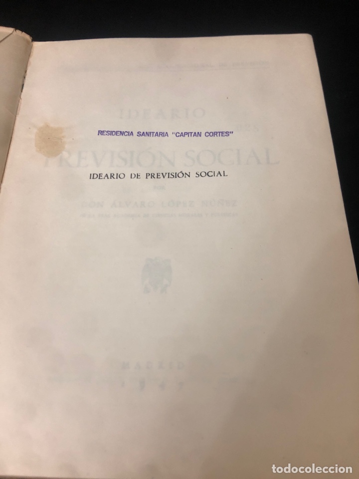 Libros de segunda mano: IDEARIO DE PREVISI&Oacute;N SOCIAL, A&Ntilde;O 1947. - Foto 2