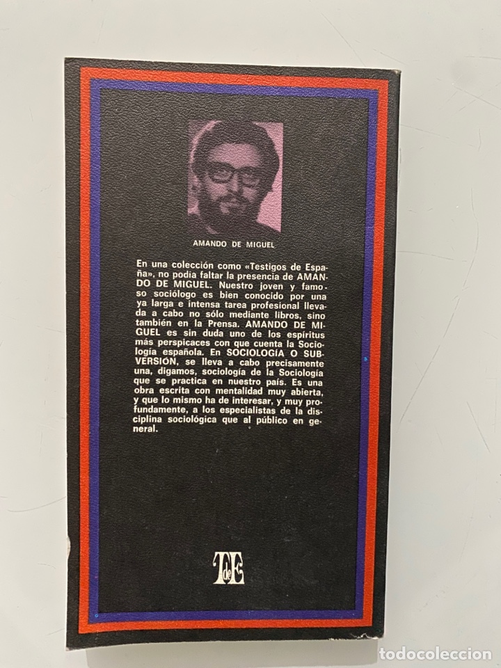 Libros de segunda mano: Sociolog&iacute;a o Subversi&oacute;n - MIGUEL, Amando de - Foto 2