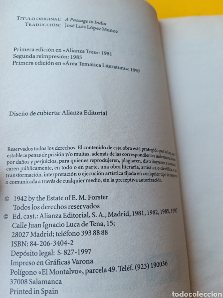 Libros de segunda mano: Pasaje a la India e m forster alianza debolsillo - Foto 4