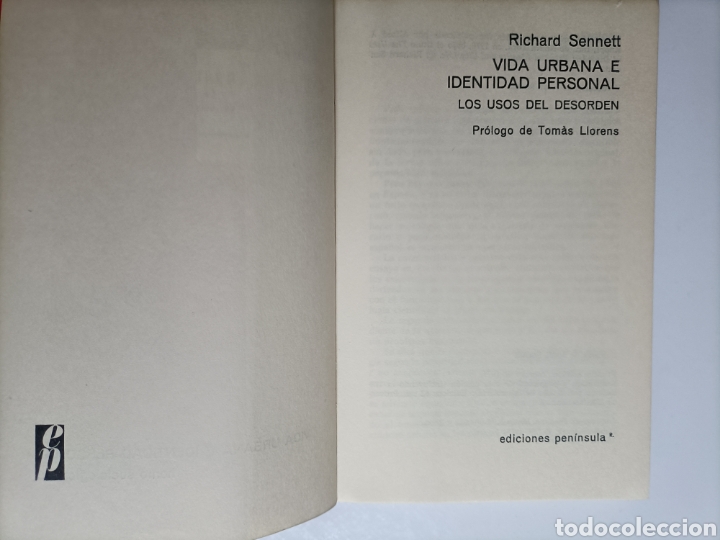 Libros de segunda mano: Vida urbana e identidad personal Richard sennett - Foto 7