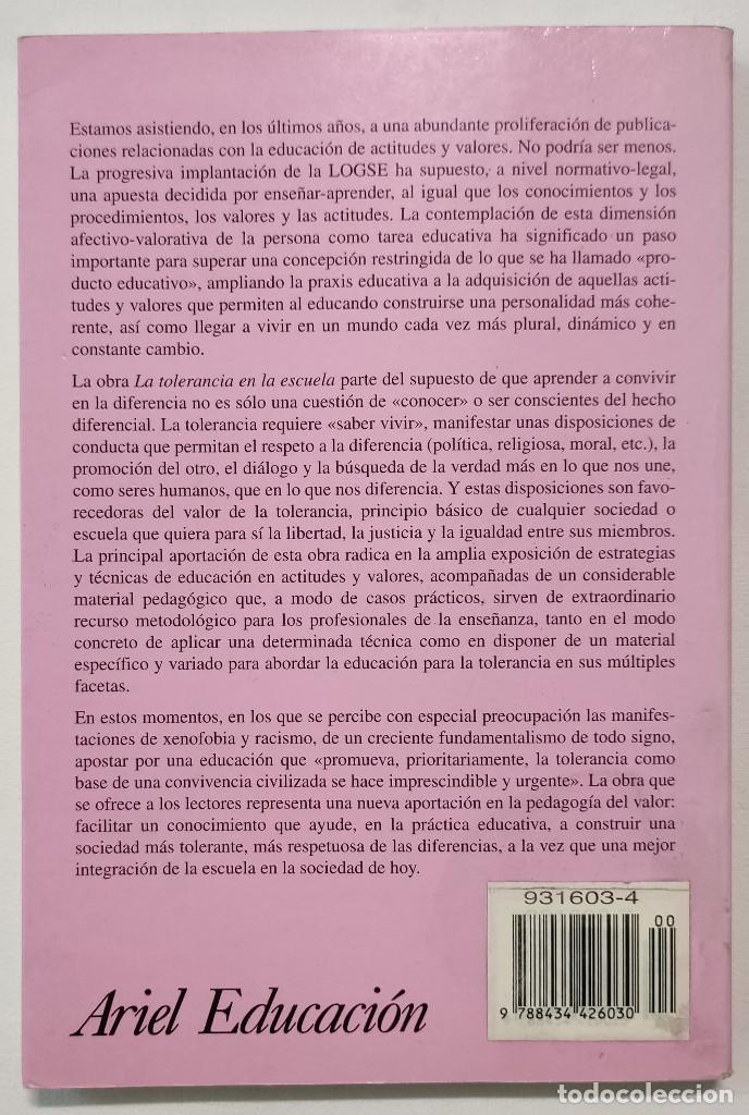 Libros de segunda mano: LA TOLERANCIA EN LA ESCUELA. - Foto 2