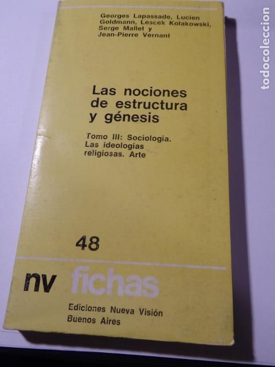 Libros de segunda mano: LAS NOCIONES DE ESTRUCTURA Y GENESIS