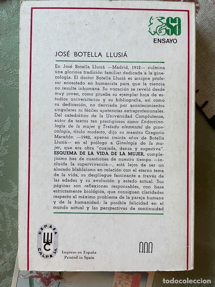 Libros de segunda mano: Esquema de la vida de la mujer (jos&eacute; botella llusi&aacute;) - Foto 2