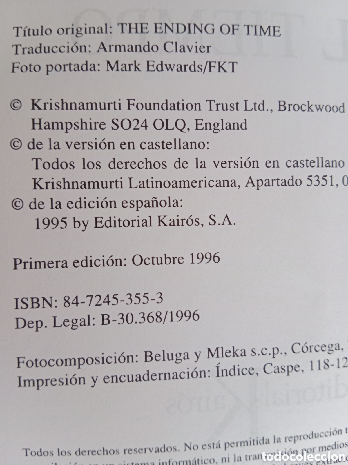 Libros de segunda mano: M&Aacute;S ALL&Aacute; DEL TIEMPO , KRISHNAMURTI Y DAVID BOHM , PRIMERA EDICI&Oacute;N - Foto 6