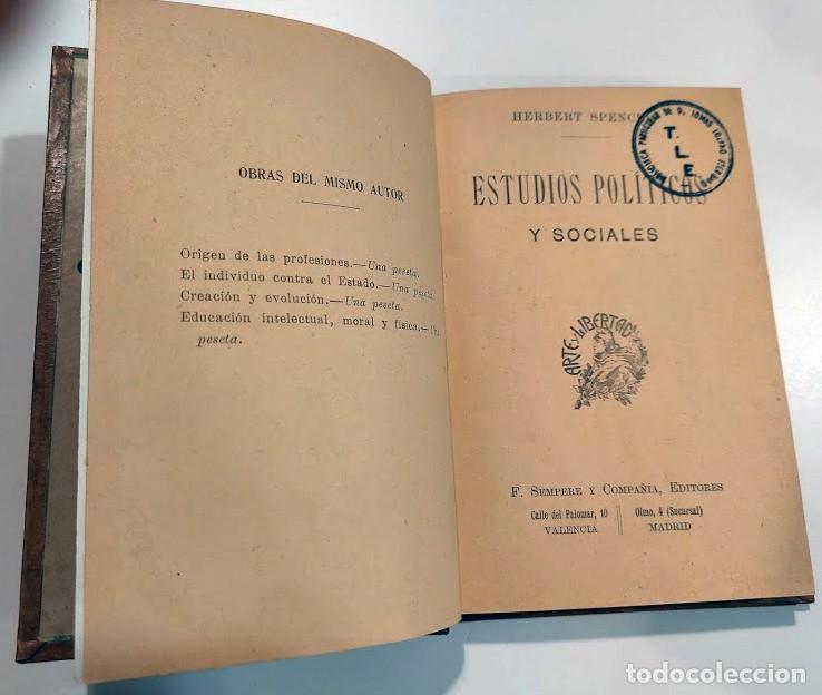 Libros de segunda mano: ESTUDIOS POL&Iacute;TICOS Y SOCIALES. HERBERT SPENCER - Foto 1