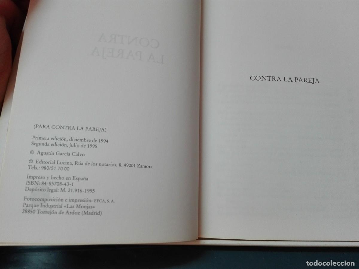 Libros de segunda mano: CONTRA LA PAREJA AGUST&Iacute;N GARC&Iacute;A CALVO - Foto 3