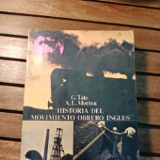Libros de segunda mano: HISTORIA DEL MOVIMIENTO OBRERO INGLÉS MORTON A. L. TATE, GEORGE MADRID, EDITORIAL FUNDAMENTOS, 1971. Lote 401076684