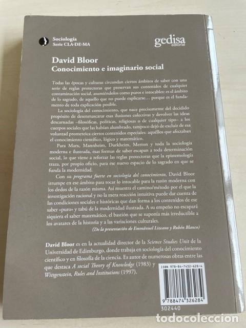 Libros de segunda mano: Conocimiento e imaginario social -David Bloor- - Foto 2