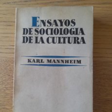 Libros de segunda mano: SOCIOLOGÍA. ENSAYOS DE SOCIOLOGÍA DE LA CULTURA, KARL MANNHEIM, ED. AGUILAR, 1963, L33