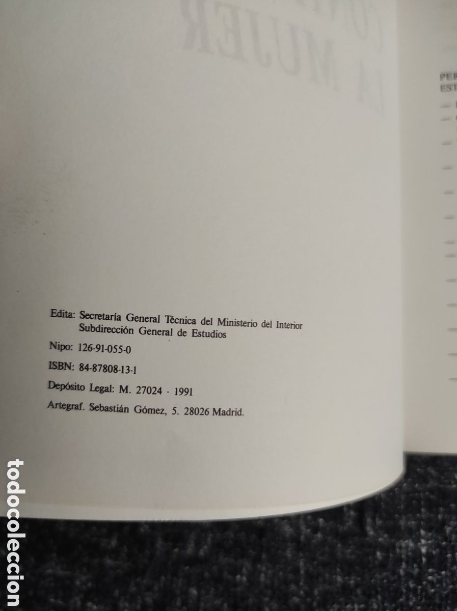 Libros de segunda mano: VIOLENCIA CONTRA LA MUJER - MINISTERIO DEL INTERIOR 1991 - Foto 2