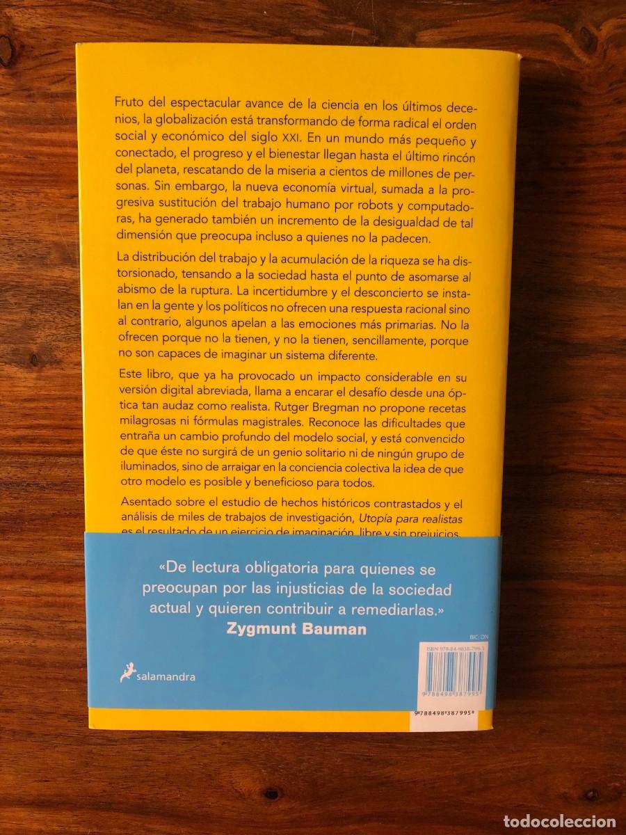 Libros de segunda mano: Utop&iacute;a para realistas. Rutger Bregman. Editorial Salamandra. - Foto 2