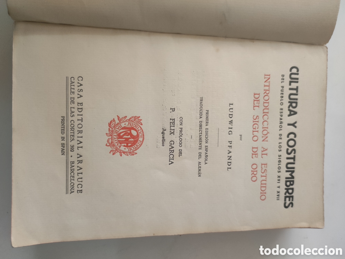 Libros de segunda mano: INTRODUCCION AL ESTUDIO DEL SIGLO DE ORO - L Pfandl - Foto 4