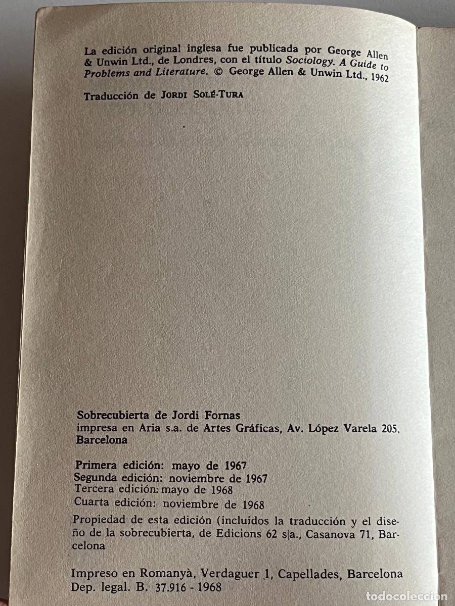 Libros de segunda mano: INTRODUCCION A LA SOCIOLOGIA-T.B. BOTTOMORE - Foto 4