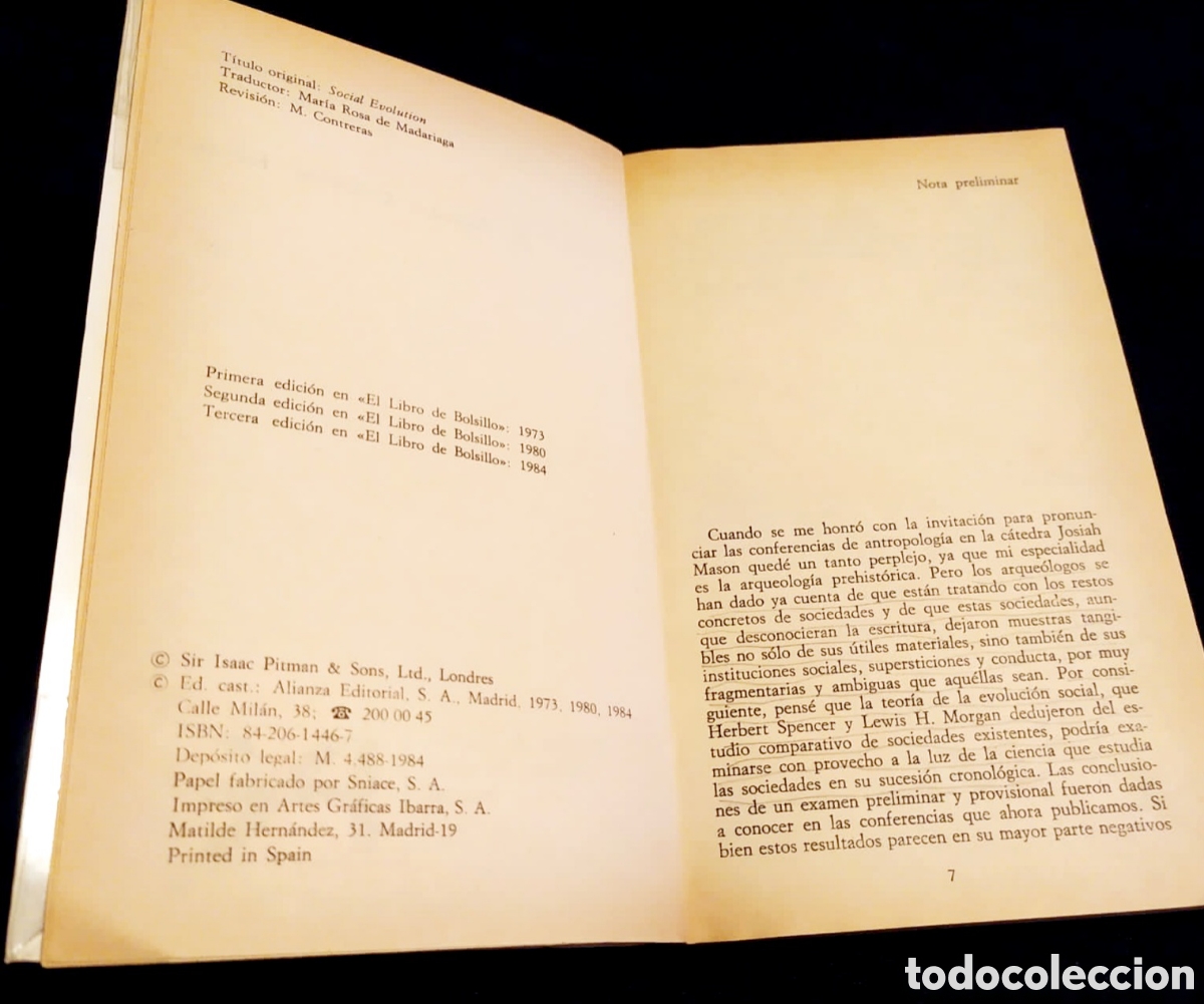Libros de segunda mano: V. GORDON CHILDE : LA EVOLUCI&Oacute;N SOCIAL - Foto 3