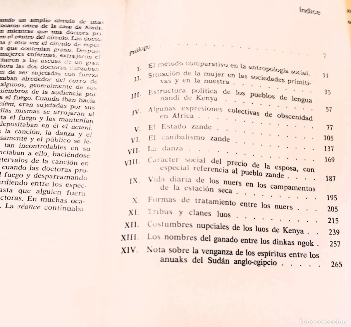 Libros de segunda mano: E.E. Evans-Pritchard, La mujer en las sociedades primitivas, Ediciones Pen&iacute;nsula, 1971, - Foto 3