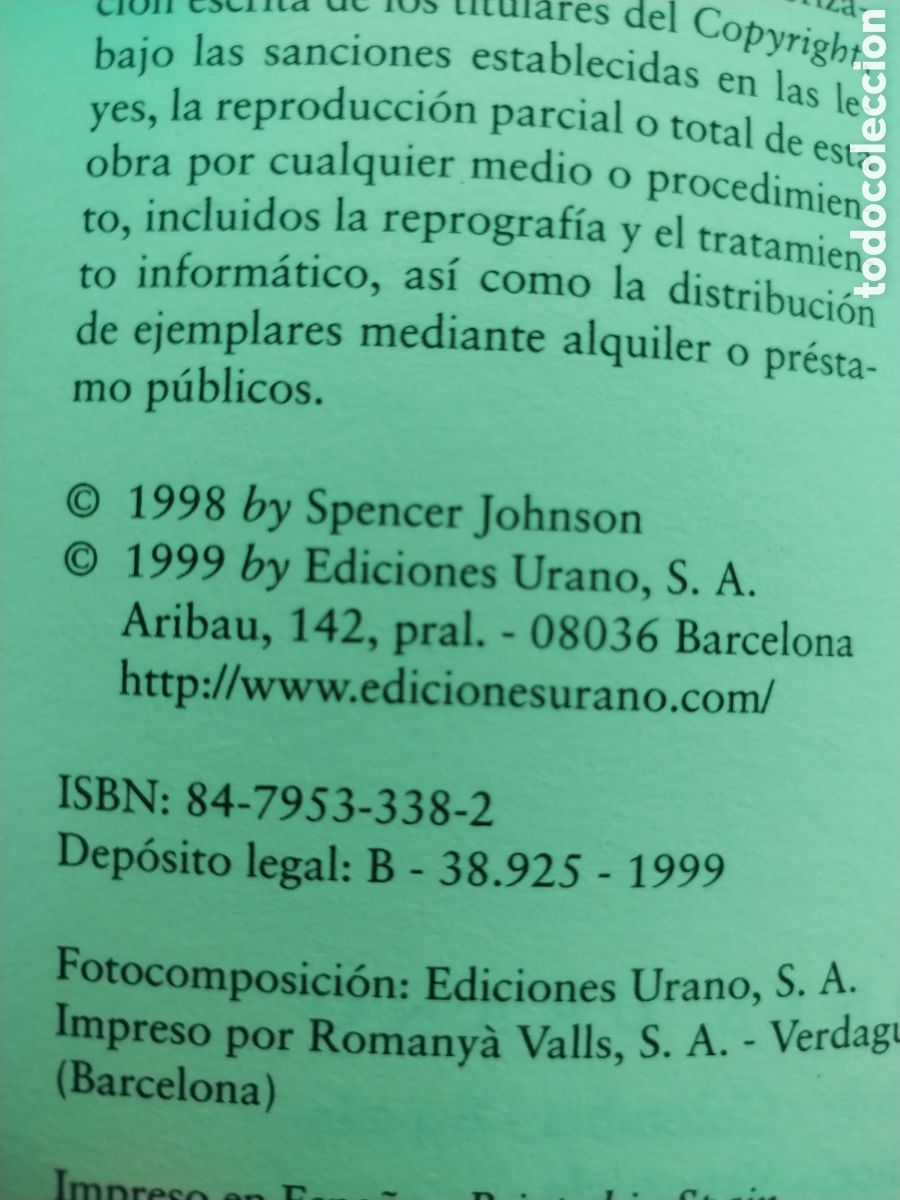 Libros de segunda mano: QUIEN SE HA LLEVADO MI QUESO? a&ntilde;o 1999 - Foto 2
