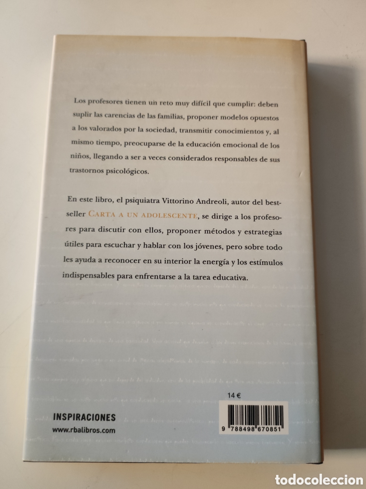 Libros de segunda mano: CARTA A UN PROFESOR . - V Andreoli - Foto 2
