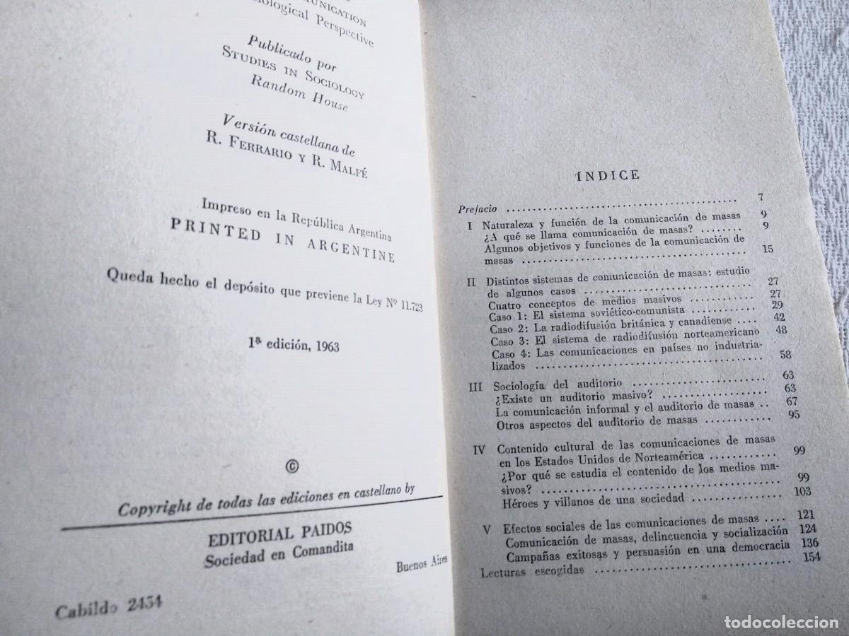 Libros de segunda mano: Comunicaci&oacute;n de masas, Charles R. Wright - Foto 3