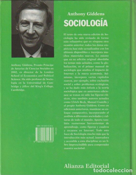 Libros de segunda mano: Sociolog&iacute;a /Anthony Giddens - Foto 2