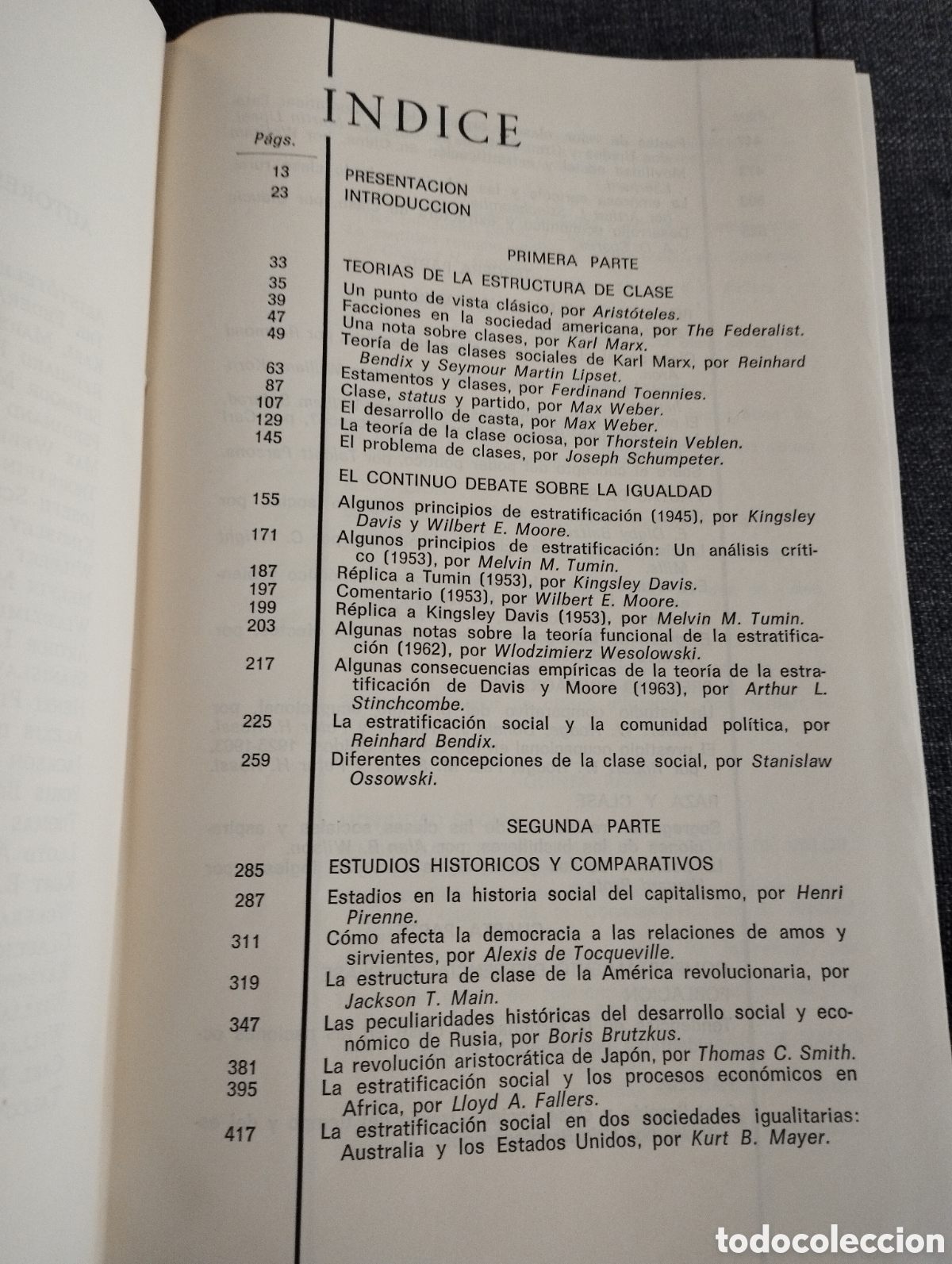 Libros de segunda mano: CLASE, STATUS Y PODER. TOMO I (REINHARD BENDIX / SEYMOUR M. LIPSET) - Foto 3