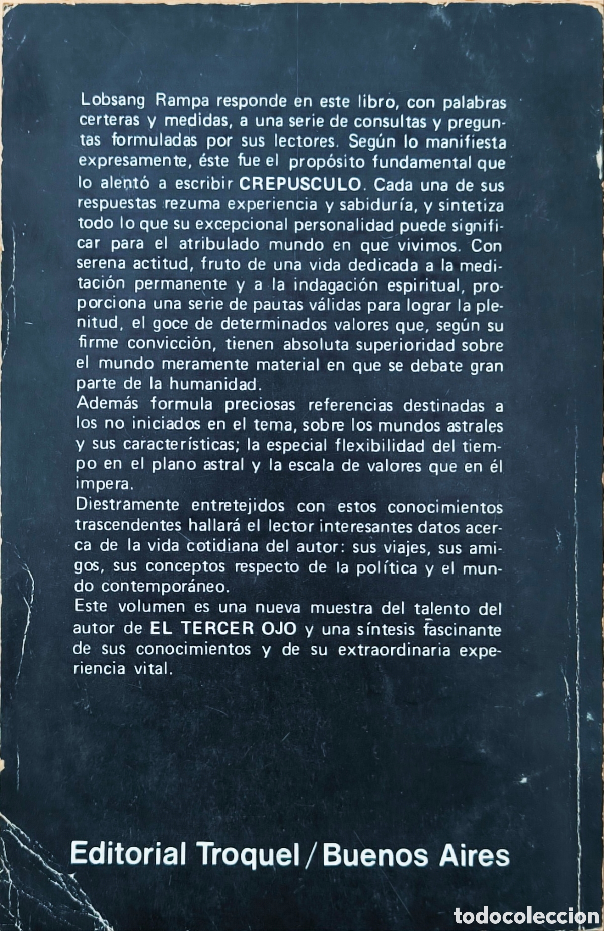 Libros de segunda mano: CREP&Uacute;SCULO. LOBSANG RAMPA. - Foto 2