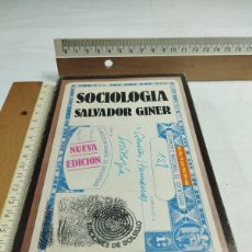 Libros de segunda mano: SOCIOLOGÍA. SALVADOR GINER, 1979