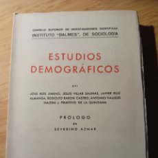 Libros de segunda mano: ESTUDIOS DEMOGRAFICOS. CSIC, INSTITUTO BALMES DE SOCIOLOGÍA, AÑO 1945 - VVAA