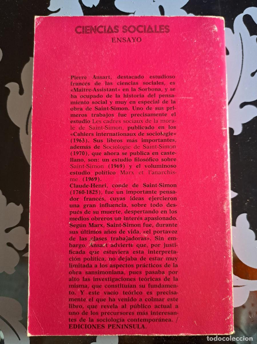 Libros de segunda mano: Sociolog&iacute;a de Saint-Simon. Pierre Ansart - Foto 2