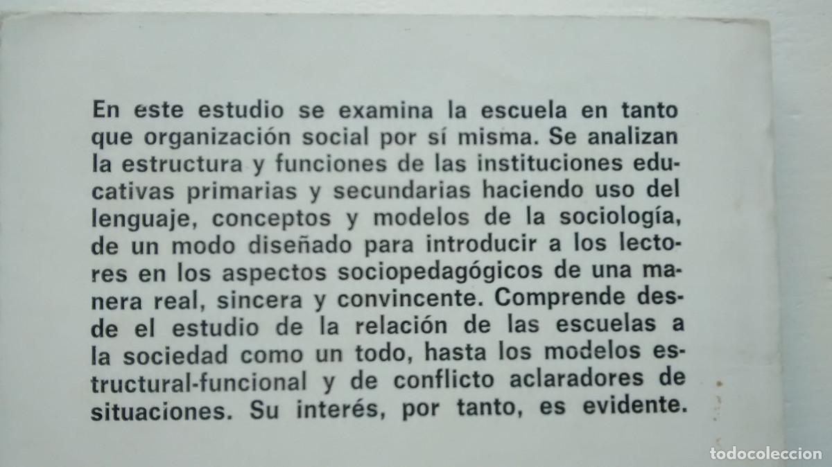 Libros de segunda mano: Sociolog&iacute;a escolar - M.D. Shipman - Foto 3