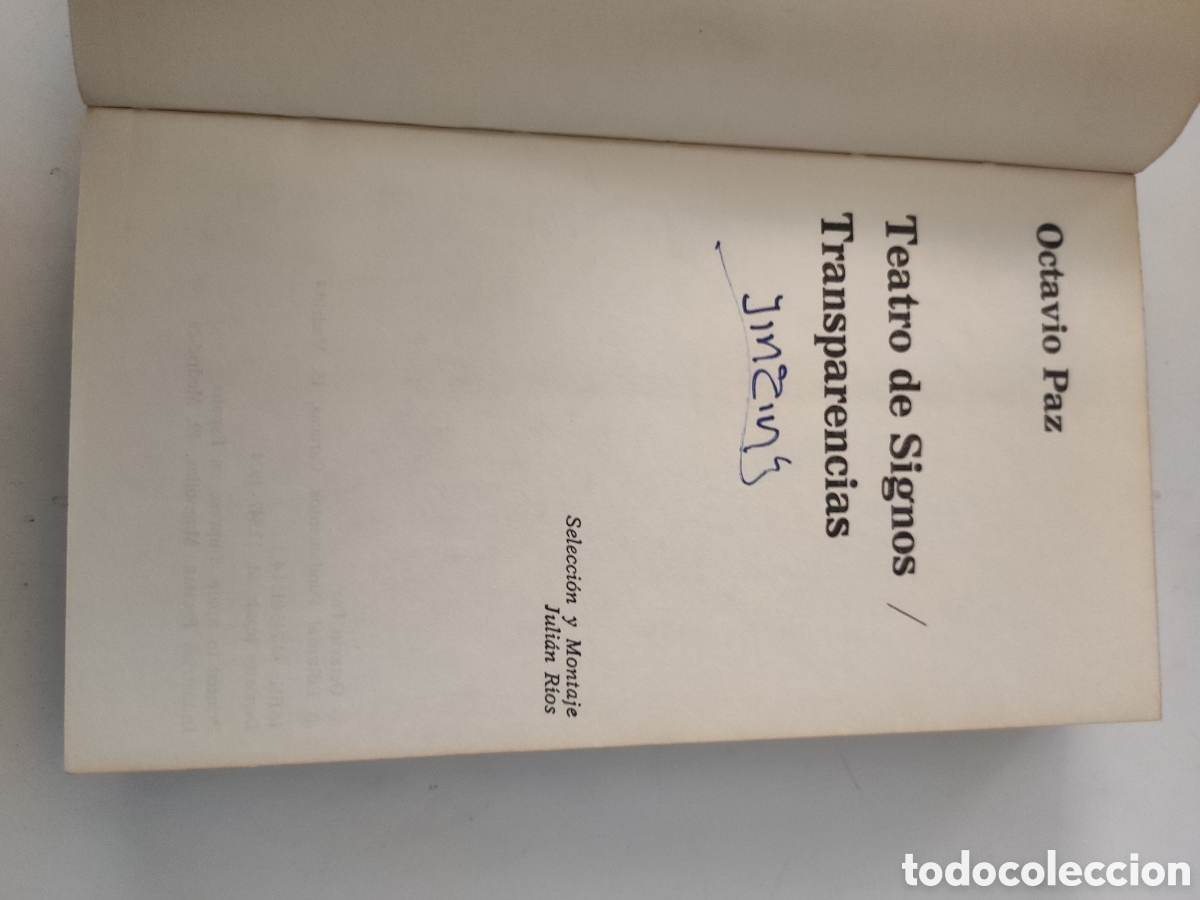 Libros de segunda mano: TEATRO DE SIGNOS / TRANSPARENCIAS .- Octavio Paz - Foto 3