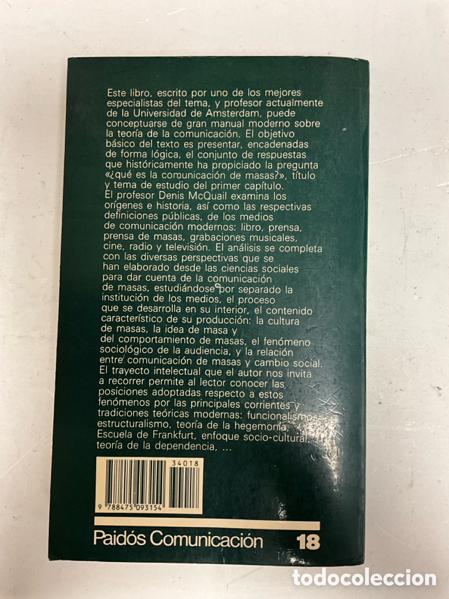 Libros de segunda mano: Introducci&oacute;n a la teor&iacute;a de la comunicaci&oacute;n de masas - Foto 2