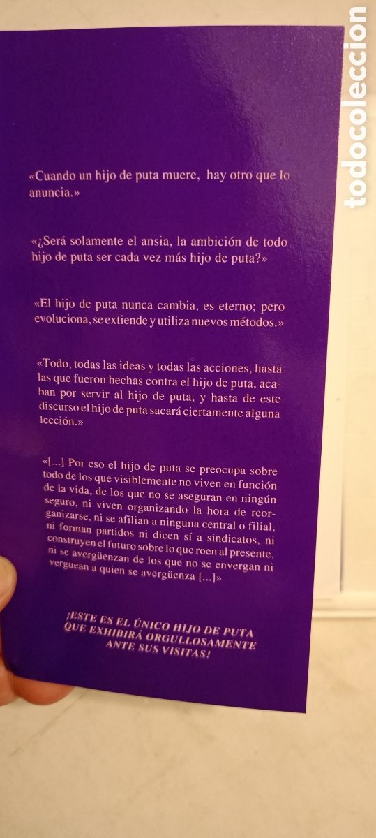 Libros de segunda mano: DISCURSO SOBRE EL HIJO DE PUTA ALBERTO PIMENTA - Foto 2