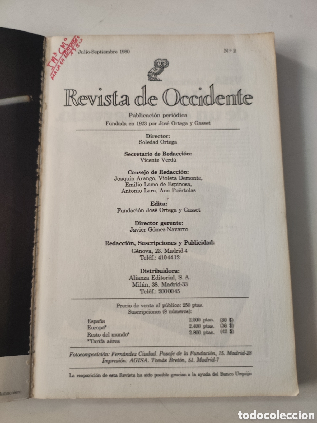 Libros de segunda mano: Revista de Occidente A&ntilde;o 1980 n&ordm; 2 - Foto 3