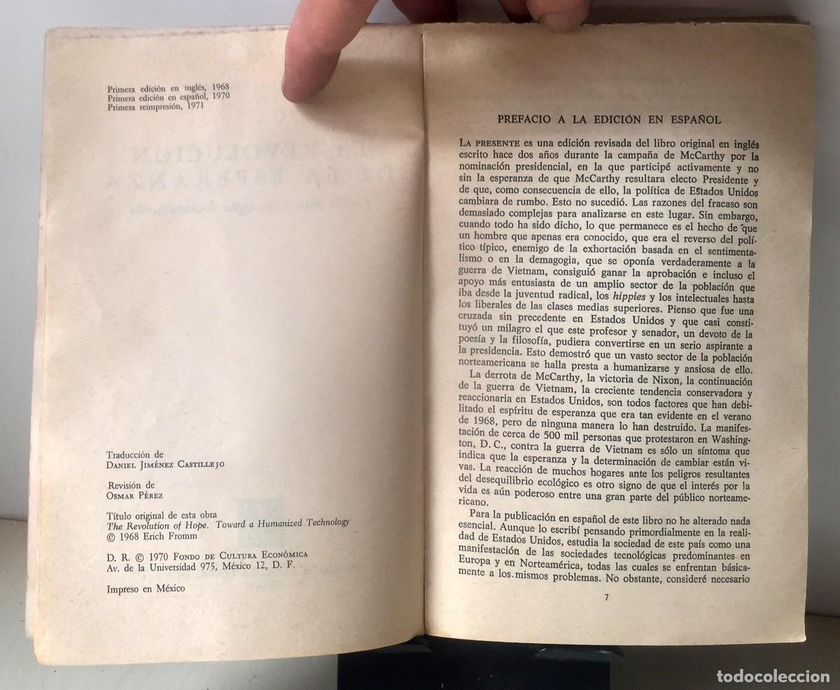Libros de segunda mano: LA REVOLUCI&Oacute;N DE LA ESPERANZA. Erich Fromm - Foto 3