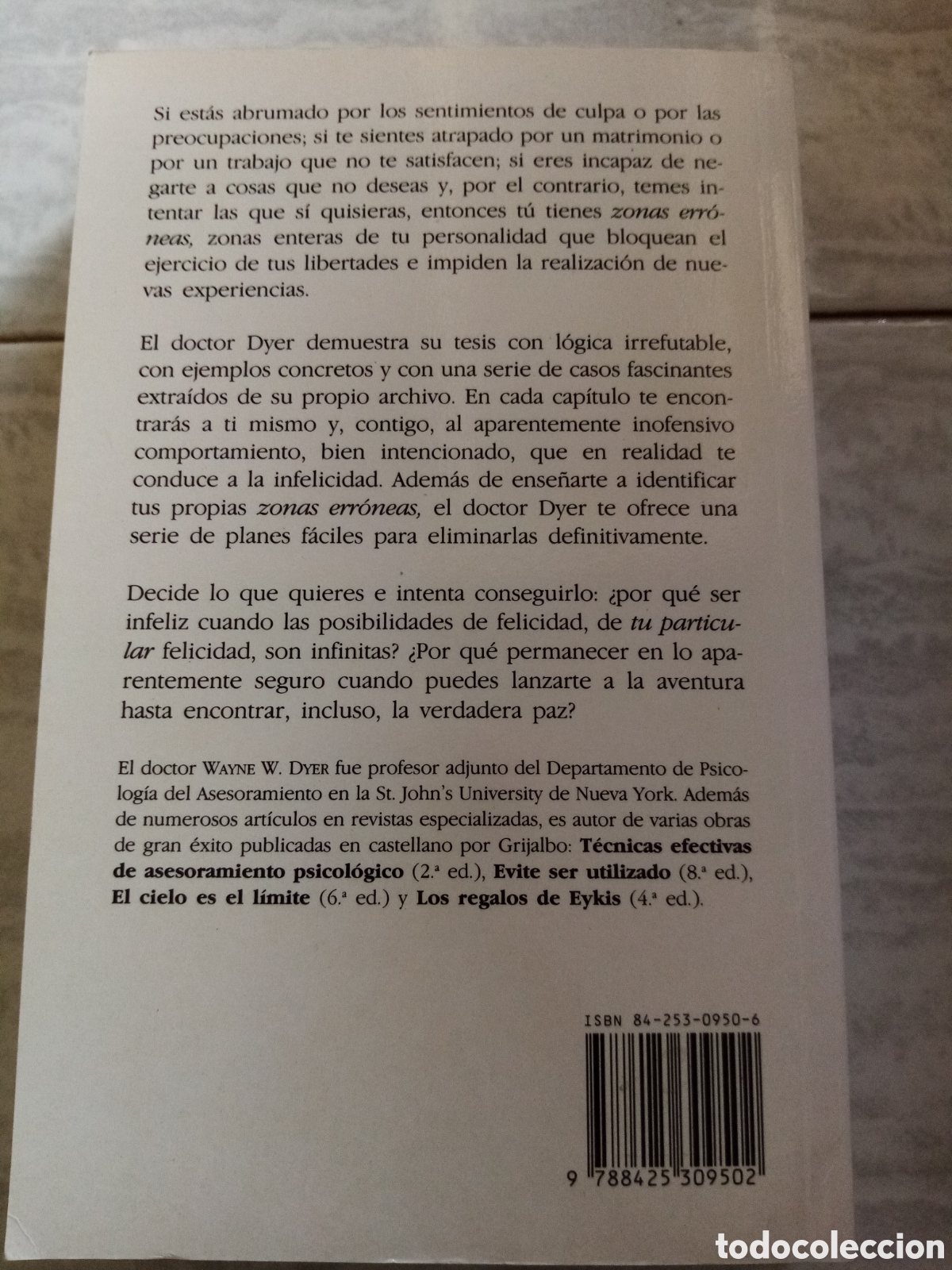 Libros de segunda mano: Tus zona err&oacute;neas -Dr. Wayne W. Dyer- - Foto 3