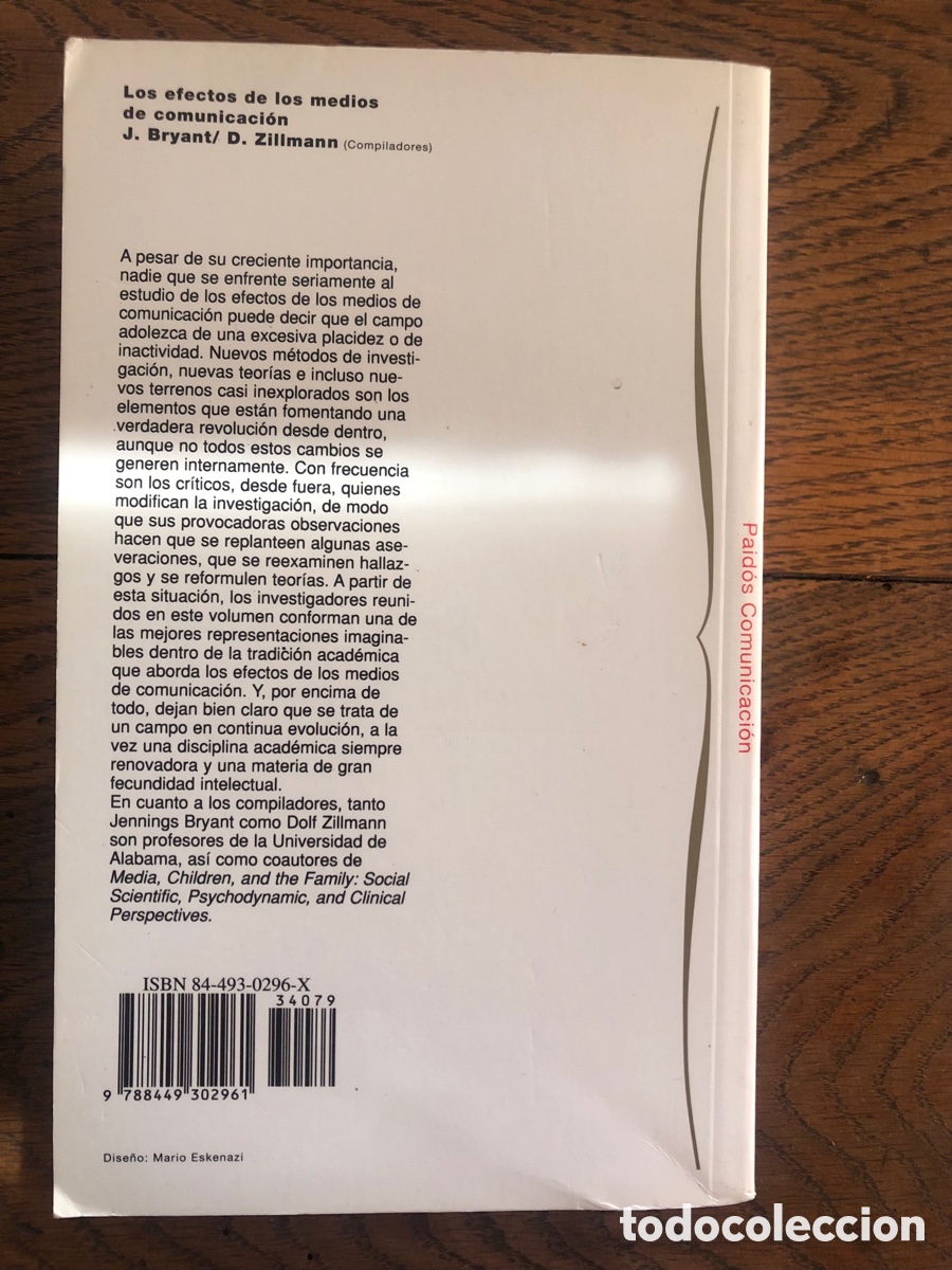 Libros de segunda mano: Los efectos de los medios de comunicaci&oacute;n. Jennings Bryant. - Foto 2