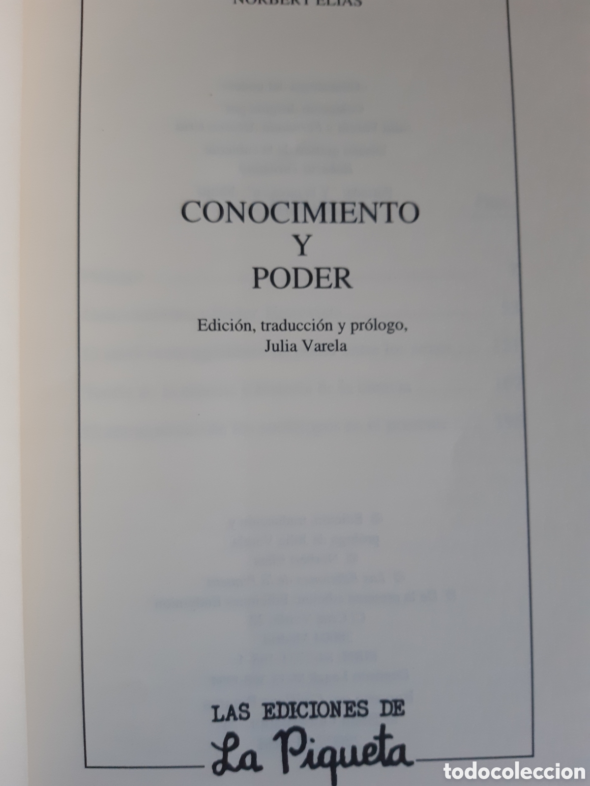 Libros de segunda mano: Conocimiento y poder. Norbert Elias. - Foto 3