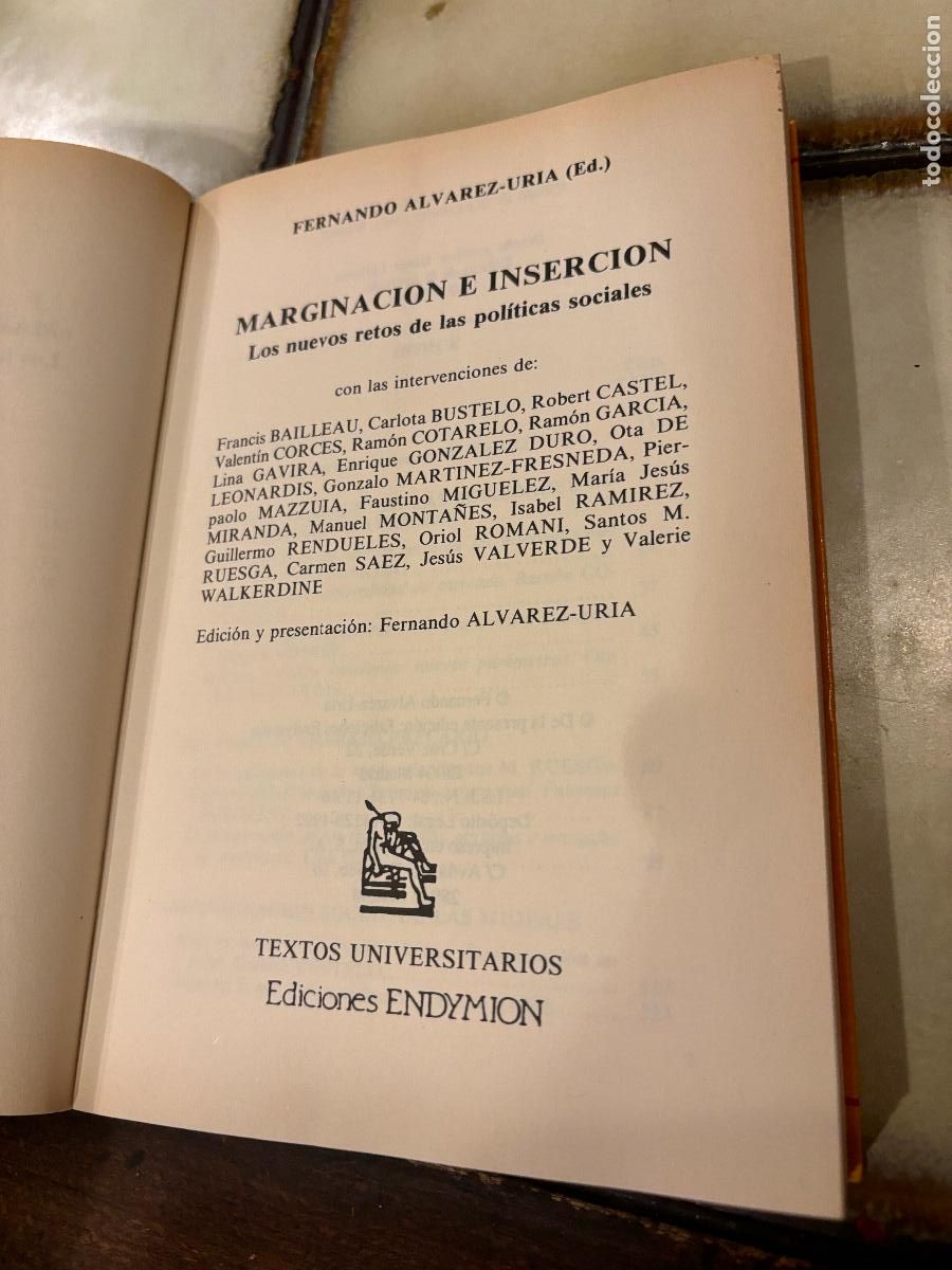 Libros de segunda mano: Marginaci&oacute;n e inserci&oacute;n. Fernando &Aacute;lvarez-Uria. - Foto 4