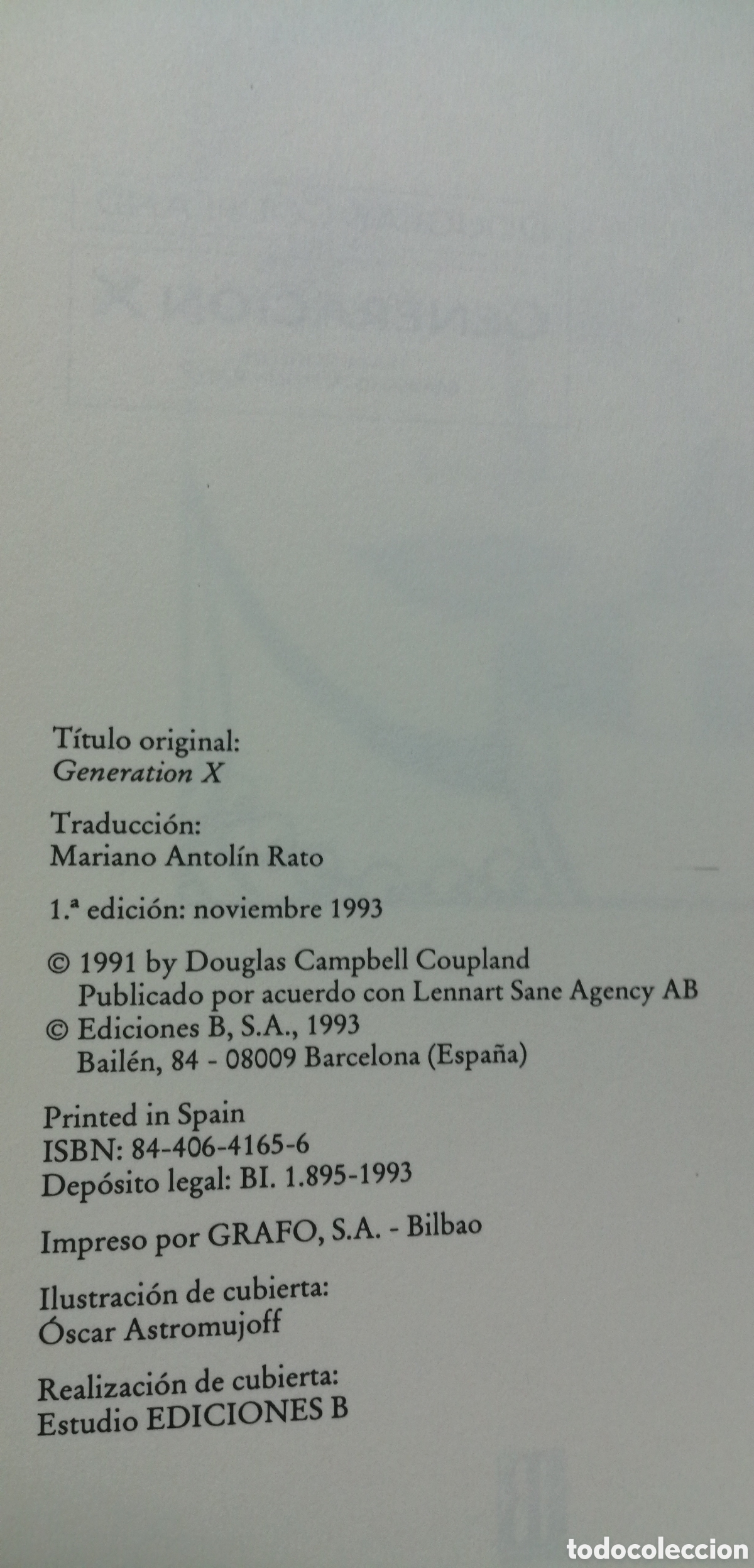 Libros de segunda mano: Generaci&oacute;n X Douglas Coupland Ediciones B 1993 - Foto 7