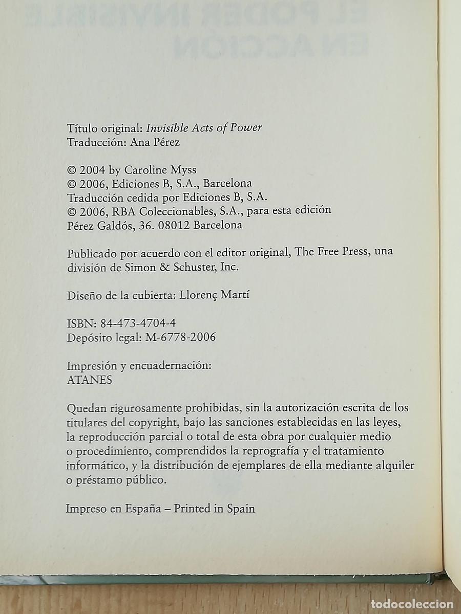 Libros de segunda mano: El poder invisible en acci&oacute;n (Caroline Myss) RBA 2006 - Foto 2