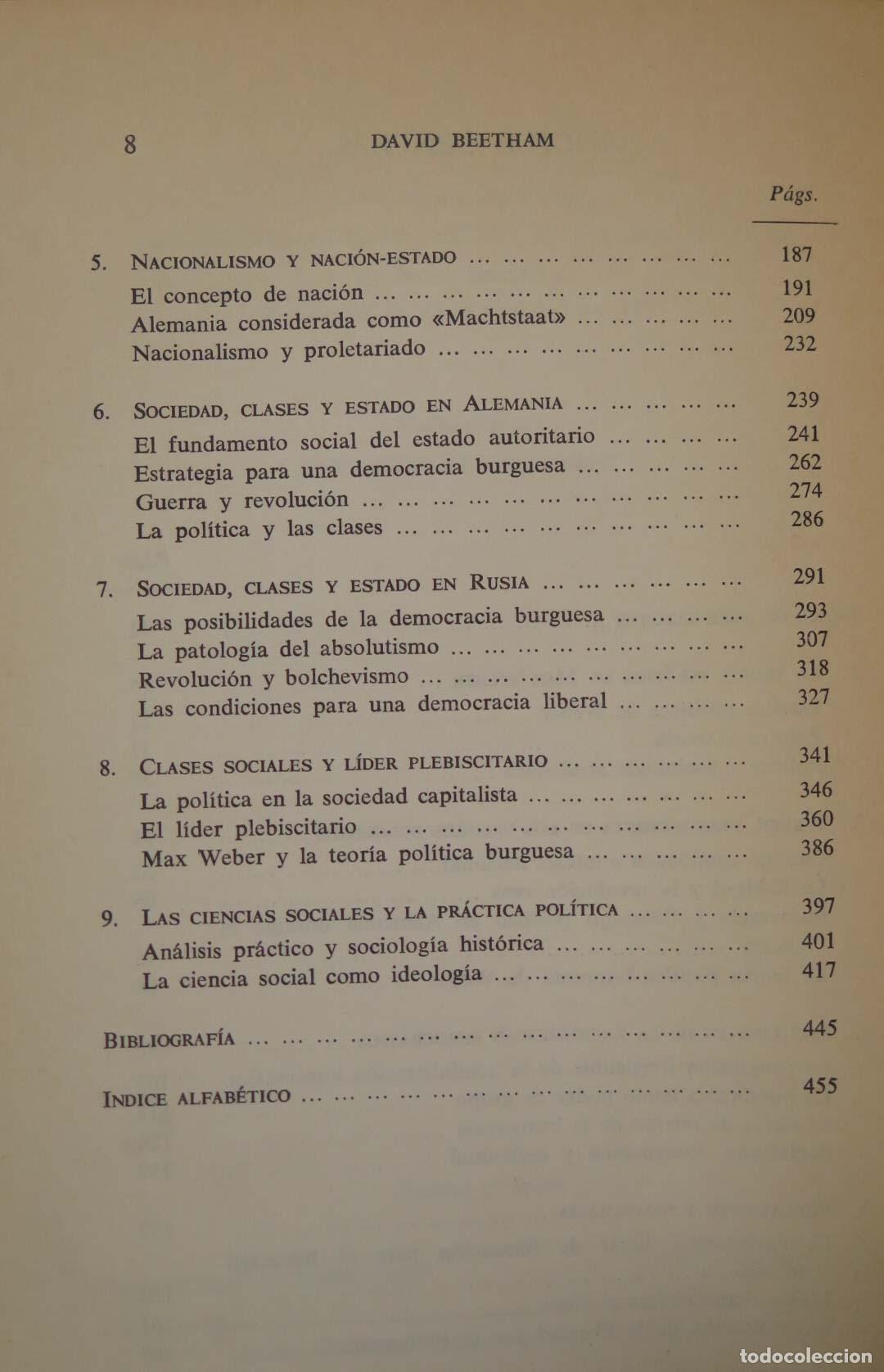 Libros de segunda mano: David Beetham MAX WEBER Y LA TEORIA POLITICA MODERNA - Foto 3