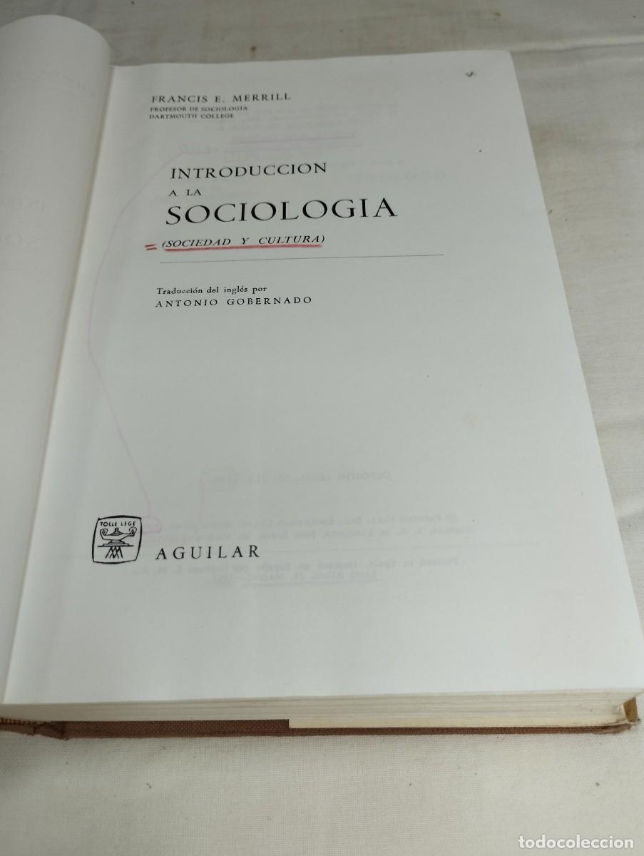 Libros de segunda mano: Introducci&oacute;n a la sociolog&iacute;a. Merrill, 1967 - Foto 2