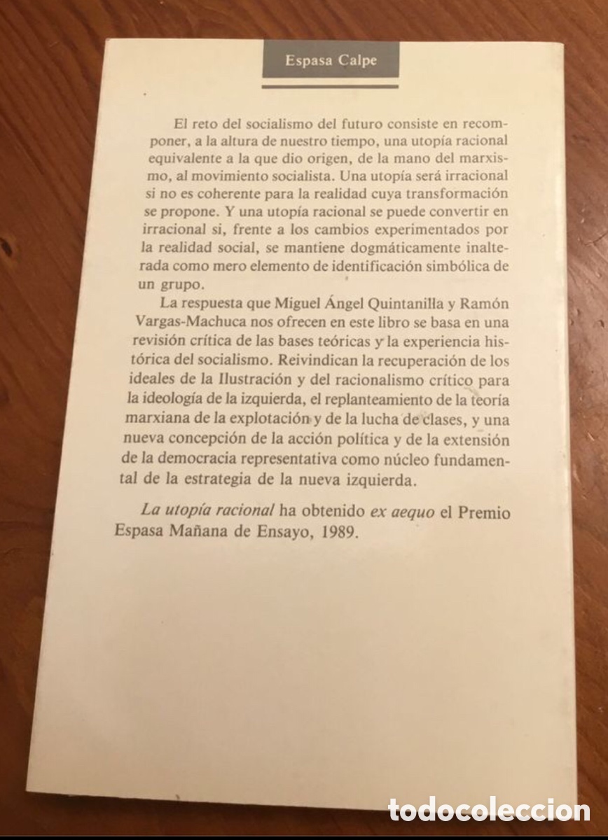 Libros de segunda mano: La utop&iacute;a racional. Quintanilla y Vargas-Machuca - Foto 2