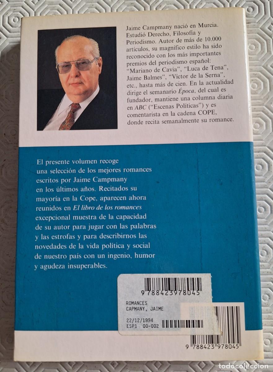 Libros de segunda mano: El libro de los romances - Jaime Campmany - 1994 - Foto 2