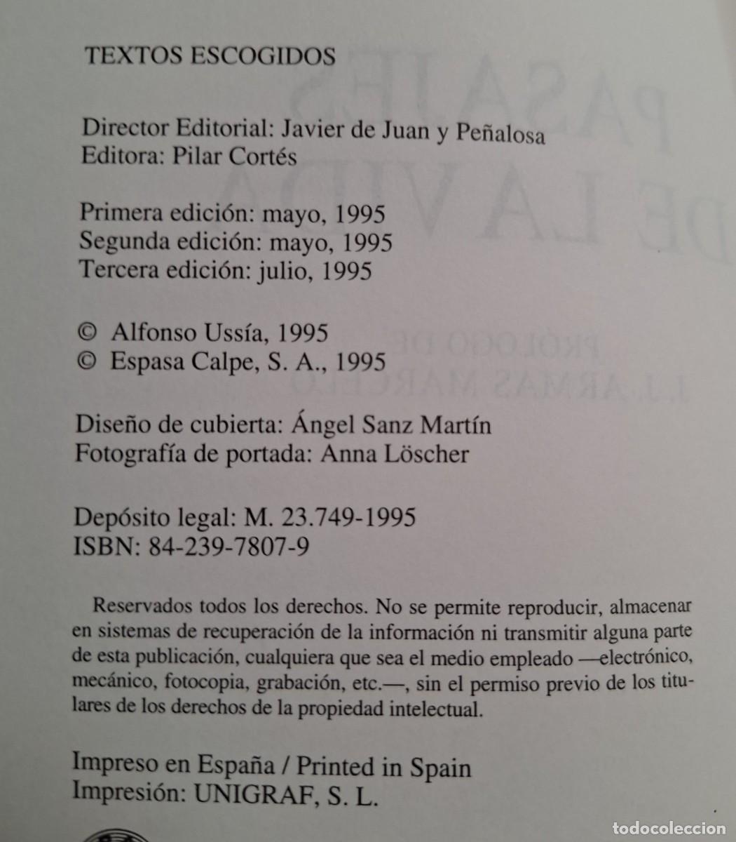 Libros de segunda mano: Pasajes de la vida - Alfonso Uss&iacute;a - 1995 - Foto 3