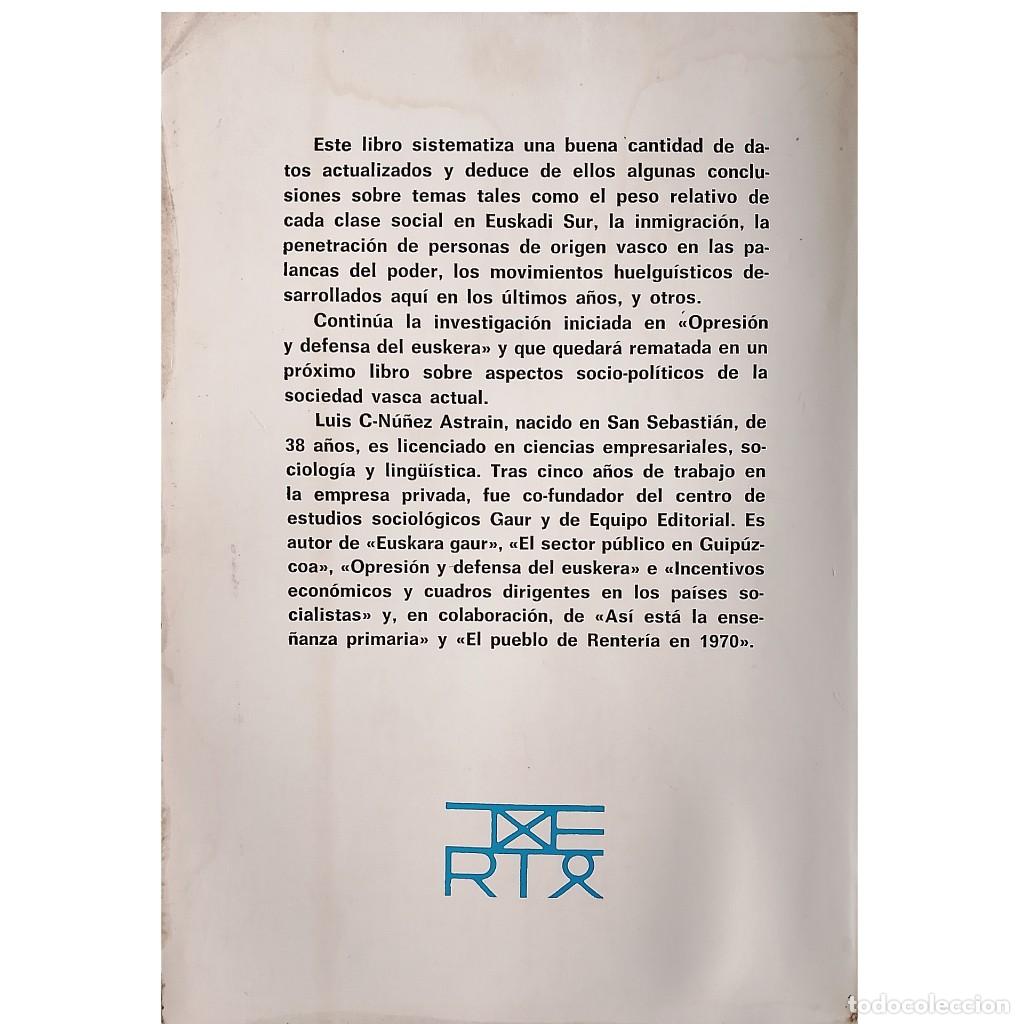 Libros de segunda mano: CLASES SOCIALES EN EUSKADI. Nu&ntilde;ez, Luis C. - Foto 2