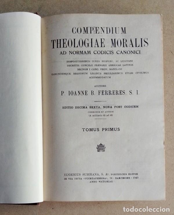 Libros de segunda mano: Libro Compendium Theologiae Moralis 16 edicion 1940 - Foto 4