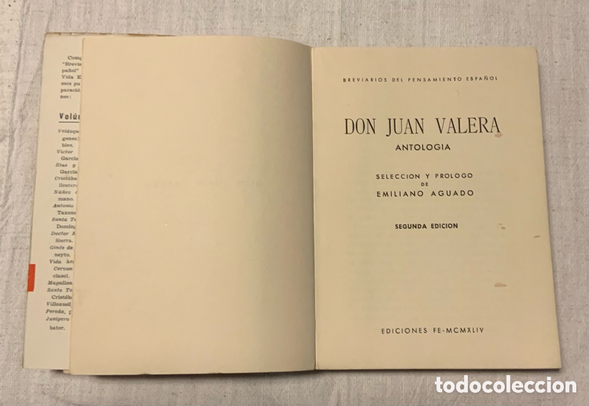 Libros de segunda mano: Don Juan Valera. Antolog&iacute;a - Foto 3