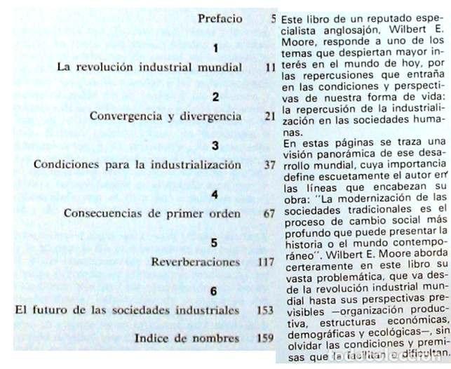 Libros de segunda mano: EL IMPACTO DE LA INDUSTRIA - WILBERT E. MOORE - LABOR 1971 - VER DESCRIPCI&Oacute;N E INDICE - Foto 2